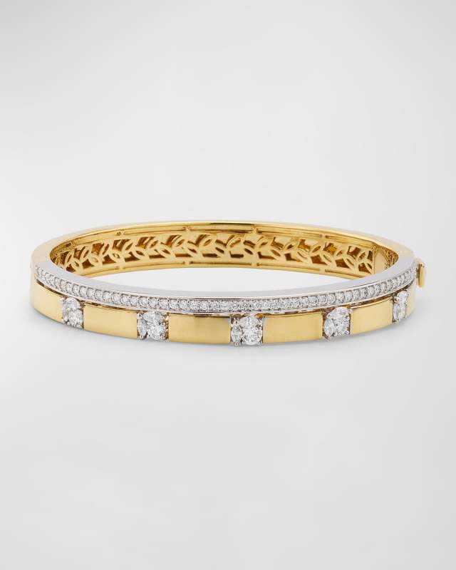 18K Hinge Bracelet with Round and Marquise Diamonds